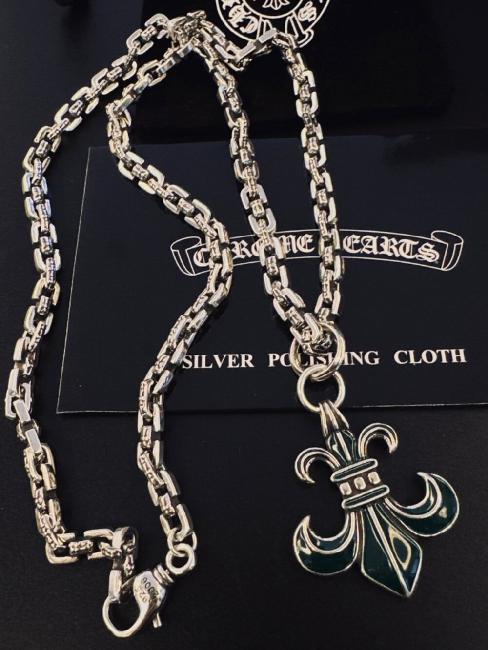 Chrome Hearts Fleur De Lis Pendant Silver Chain